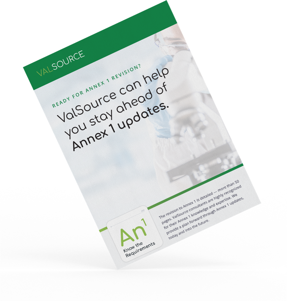 Valsource can help you stay ahead of Annex 1 updates
